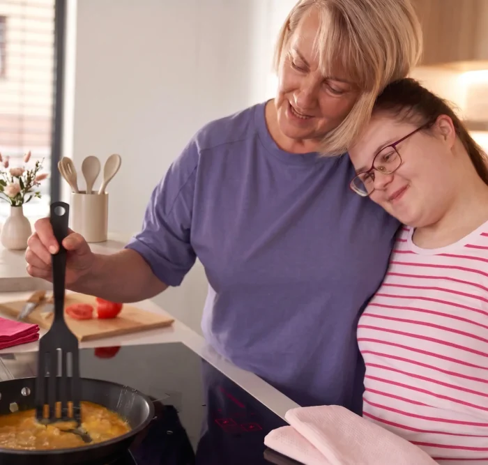 Nurse helping in meal preparation